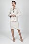 Baby Collar Buttoned Classic Women's Jacket-Beige - 1192100 - 6