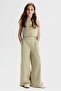 Limi̇ Girl's Soft Texture Self-Patterned Vest and Loose Pants 2-Piece Set - 2