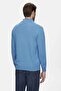 Fred Blue Half Zipper 100% Cotton Embroidered Standard Fit Men's Knitwear - 4