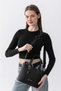 Vera Scarf Detailed Large Volume Women's Black Shoulder and Crossbody Bag with Adjustable Strap