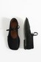 Brendon Knot Detail Comfort Genuine Leather Lace-Up Women's Ballet Flats - 4