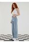 Dani High Waist Blue Palazzo Jeans Lycra Stretch Denim Trousers