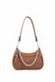 Chain Detailed Women's Shoulder & Crossbody Bag – Extra Long Strap, Casual & Stylish Tan