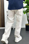 Men's Cotton Linen Look Trousers Off-White Edw443 - 2