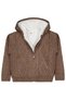 Hair Braided Fleece Inside Hooded Cardigan for 2-5 Years - Beige 3-4 Years - 3