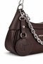 Chain Detailed Women's Shoulder & Crossbody Bag – Extra Long Strap, Casual & Stylish Brown - 3