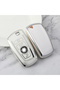 Bmw Compatible 1, 3, 5, 7 Series, F30, F25, F20, F18, F16, F15, F10, X1, X3, X4, X5 Silver Edge Tpu Key Case Cover (White)