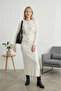 Selanik Knitted Gold Buttoned Sweater-Skirt Knitwear Set