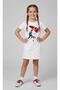 Girl's Kocatepe Ataturk Printed T-Shirt and Linen Skirt Set 23 April-Special Holidays