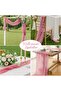 CHINGOO Cheesecloth Table Runner 35"x118" Pink Rustic Boho Gauze Cheese Cloth Runner - 7