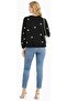 Women’s Black Knit Cardigan with Heart Pattern - 3