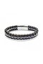 Chain Model Steel and Leather Bracelet 31834B2D1