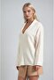 Shawl collar detailed standard knit sweater 1422 - 4