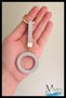 O Letter Stone Round Ring Keychain |   Crystal Detailed |   Bag & Key Accessory