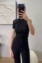 Tommy Black Short Sleeve Zipper Detailed Slim Fit Blouse - 5