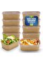 Disposable 25-Pack Kraft Paper Containers 750 ml with Lid