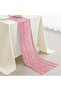 CHINGOO Cheesecloth Table Runner 35"x118" Pink Rustic Boho Gauze Cheese Cloth Runner - 3