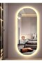 مرآة مكياج بيضاوية مقاس 90×70 سم مع إضاءة LED جانبية، مرآة مكياج مناسبة لغرفة الملابس - 2