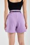 Women's Waist-Tieded Double Pocket Pleated City-Style Casual Shorts - 7