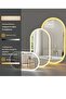 مرآة مكياج بيضاوية مقاس 90×70 سم مع إضاءة LED جانبية، مرآة مكياج مناسبة لغرفة الملابس - 8