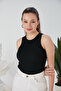 Women's Premium Fabric Zargo Model Fitted/Slim Fit Wide Ribbed Halter Neck Ribbed Crop Blouse - 6