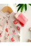 Baby Girl Seasonal Printed 3-6-9-12 Months Snap Fastener Ribbed Newborn Baby Romper - 5