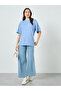 Women Blue Solid Oversized T-Shirt - 2