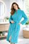 Women's Bathrobe with Pocket Detail and Zipper, 100% Cotton *Export Surplus* -Slightly Flawed- - 5