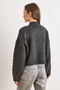 Women's Anthracite High Collar Braided Thick Knitwear Sweater Kzk-19001154 - 6