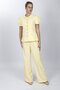 Shirt Collar Short Sleeve Modern Jacket & Classic Palazzo Women's Trousers with Pockets - Yellow - 1198522 - 3