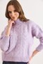 Women's Lilac Turtleneck Soft Textured Knitwear Sweater Kzk-19000892 - 4
