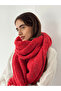 Large Size Knitted Scarf Women's Brick Red - 4