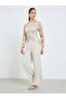 Women Lace Overlay Wide Leg Evening Jumpsuit - 3