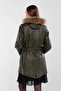Women's Genuine Leather Green Leather Coat - 3