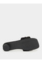 Women Black Embellished Slip on Sandals - 6