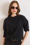 Women's Black Collar Detailed Ruffled Draped Thessaloniki Blouse Blz-19003167