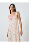 Ditsy Floral Lace Trim Ruffle Sleeve Slip Dress - 2