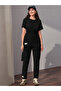Women Black Tie-Waist Top and Trousers Co-Ords - 5