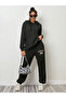 Women Black Hoodie and Printed Joggers Co-Ords - 4