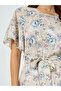Women Floral Print Bell A-Line Maxi Dress - 4