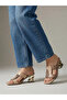 Women Snake Skin Print Mid-Heel Sandals - 7