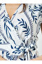 Women Leaf Print Tiered Maxi Dress - 4