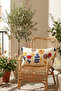 Colorful Flower Garden Patterned Punch Embroidered Rectangular Cushion Cover 35X55 cm - Tasseled Cushion Cover
