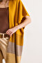 Women's Mustard Zigzag Patterned Poncho Cardigan Hrk-19000422 - 5