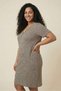 Comfortable Fit Green Gray Slim Ç Striped P Cotton U Comfortable Fit V-Neck Short Sleeve Women's Dress - 3