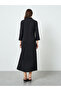 Women Black A-Line Maxi Dress with 3/4 Sleeves - 5