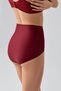 Women's Tulle Detailed High Waist Corseted Bato Panties |   Burgundy 9304 - 4