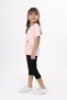 Girl's 2-Piece Set Printed Crew Neck T-Shirt & Elastic Waist Crop Leggings - 2