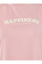 Women Happiness Slogan Wide Ruffle T-Shirt Dress - 4