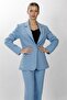 Oversize Single Button Classic Women's Jacket - Sky Blue - 1197100 - 3
